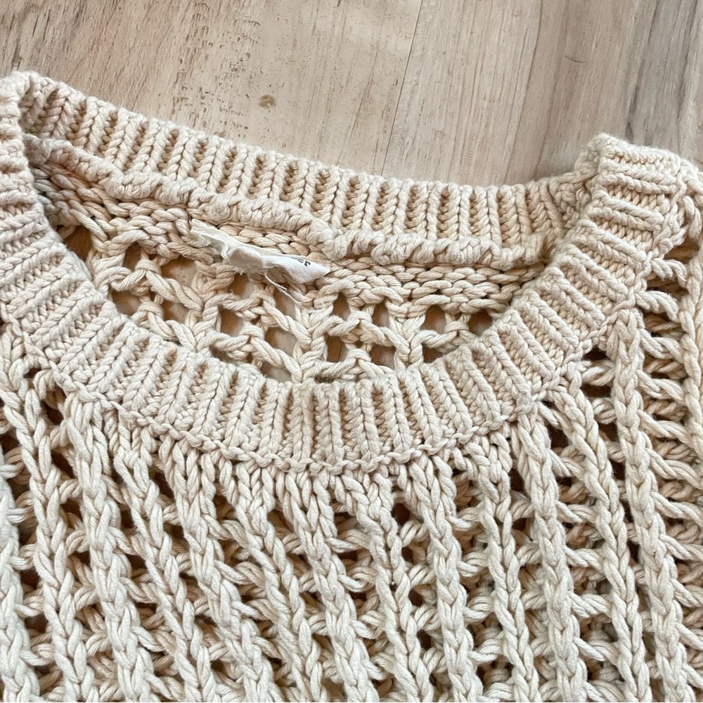Crochet Open-Knit Boxy Top - Cream - Picture 7 of 12